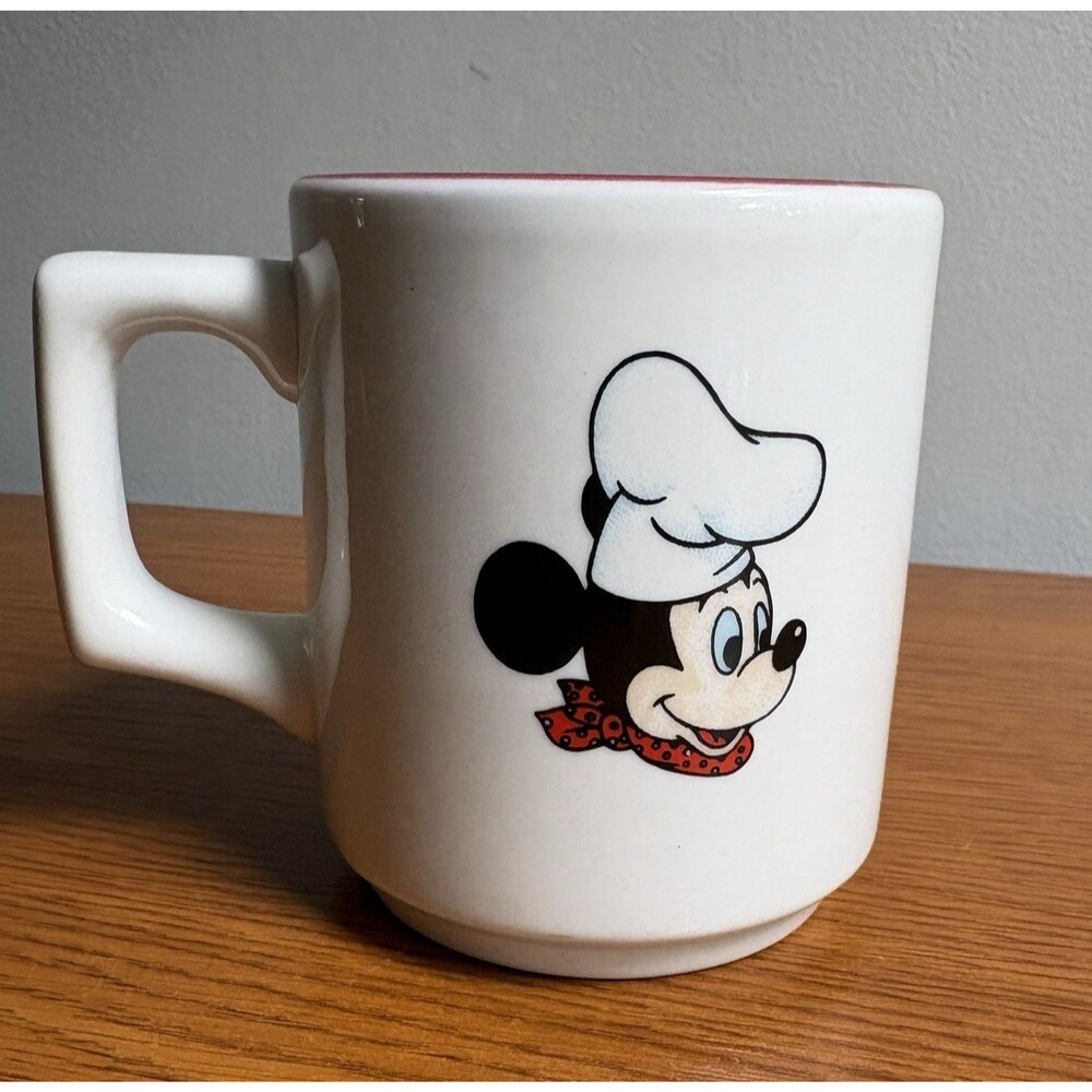 Disney Mickey Mouse Coffee Diner Mug Cup Chef Hat 8oz VTG Buffalo China EUC